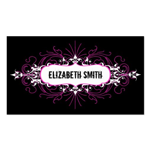 Lovely Gothic Business Card Pink/Black