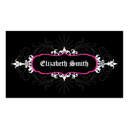 Lovely Gothic Business Card Pink/Grey (front side)
