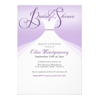 Lovely Gown Bridal Shower Invitations