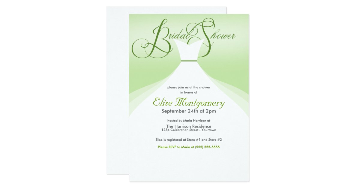 Lovely Gown Bridal Shower Invitations Zazzle