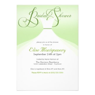 Lovely Gown Bridal Shower Invitations