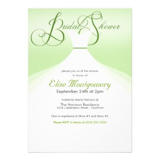 Lovely Gown Bridal Shower Invitations