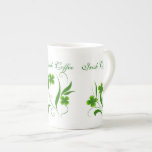 Lovely Green Shamrocks Irish Coffee Mug Bone China Mugs