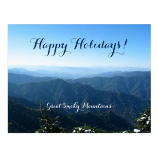 Lovely Happy Holidays from Great Smoky Mountains Postcard