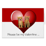 Lovely Heart Cats - Customized Greeting Card