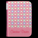 Lovely hearts on pink  kindle case caseable cases