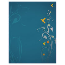 lovely hummingbirds and swirl flower design full color flyer