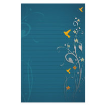 lovely hummingbirds and swirl flower design custom stationery