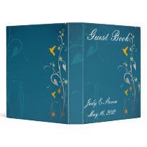 lovely hummingbirds and swirl flower wedding binder