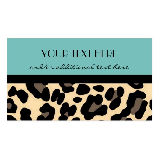 Lovely in Leopard, Robin's Egg Blue Business Card Templates