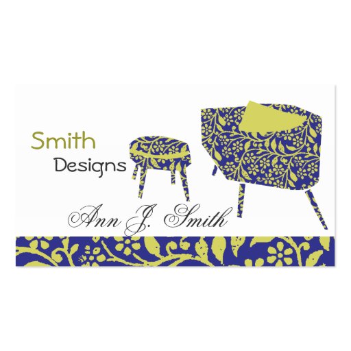 Lovely Interior Design Cute Vintage Chairs Business Cards (front side)