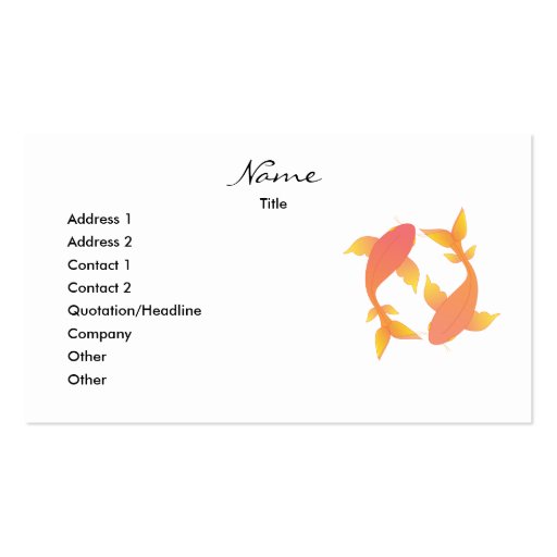 Lovely Koi Business Card Templates (front side)