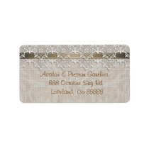 Lovely Lace & Burlap Chic Address Label