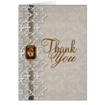 Lovely Lace & Burlap Chic Thank You Card