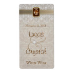 Lovely Lace & Burlap Chic Wedding Wine Label
