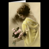 Lovely lady in yellow cards