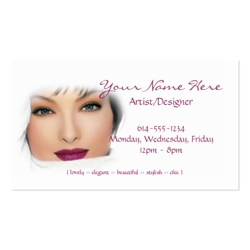 Lovely Lady Makeup/Nails/Beauty 2 Business Cards (front side)
