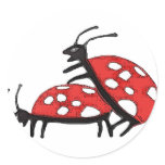 Lovely Ladybugs Round Stickers