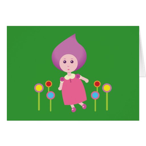Lovely Lana Lea Runs Through The Flowers Card