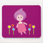 Lovely Lana Lea Runs Through The Flowers Mousepads