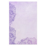 Lovely Lavender Floral Border Custom Stationery