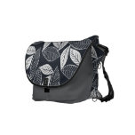 Lovely Leaves Black and White Messenger Bag