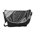 Lovely Leaves Black and White Messenger Bag