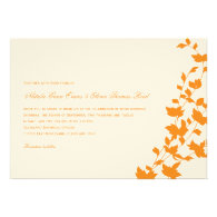 Lovely Leaves Wedding Invitation - Orange