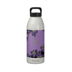 Lovely Leo Lavender Fractal Design Decor Drinking Bottle