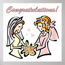 Lovely Lesbian Gay Wedding Poster