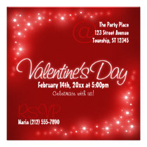Lovely Lights - Red Valentine's Day Invitations invitations