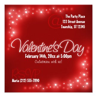 Lovely Lights - Red Valentine's Day Invitations