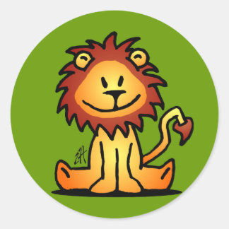 Lovely Lion Classic Round Sticker