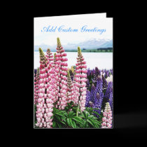 Lovely Lupins Custom Greeting Card cards