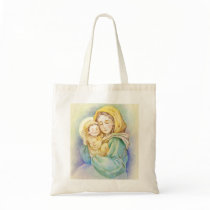 Lovely Mary and Baby Jesus Canvas Bags