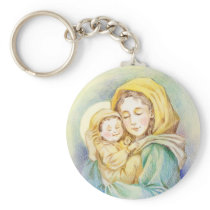Lovely Mary and Baby Jesus Key Chain