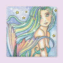 Lovely Mermaid Magnet by Molly Harrison