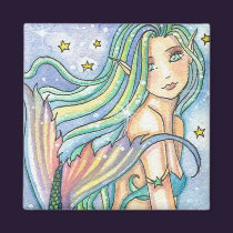 Lovely Mermaid Magnet by Molly Harrison magnets