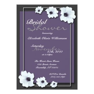 Lovely Midnight Flowers ~ Bridal Shower invitation