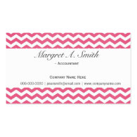 Lovely, modern, trend pink chevron professional business card template