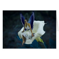 Lovely Moon Fairy with a White Moon Flower Card