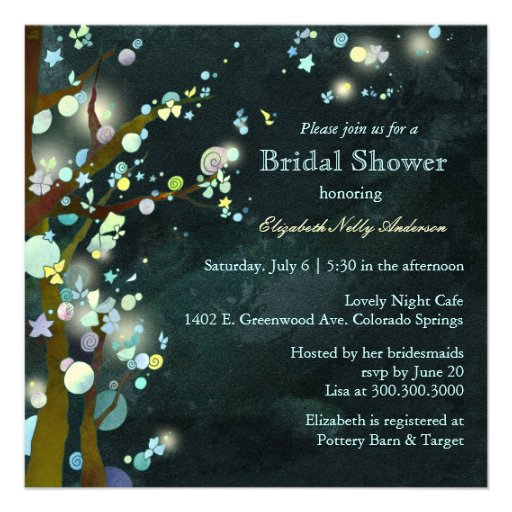 Lovely Night Elf Forest Bridal Shower Invitations