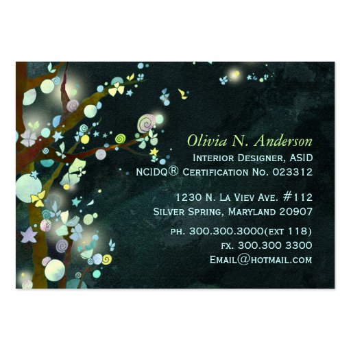 Lovely Night Personalized Business Cards (front side)