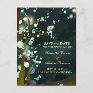 Lovely Night: Wedding Save the Date Postcards