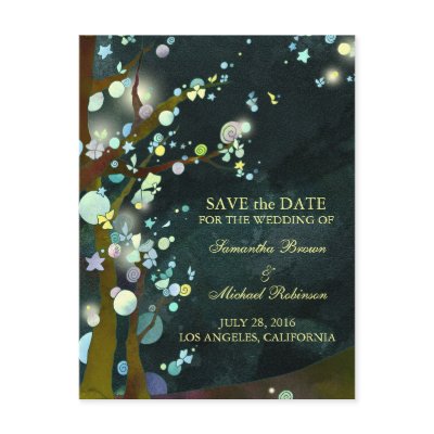 Lovely Night: Wedding Save the Date Postcards