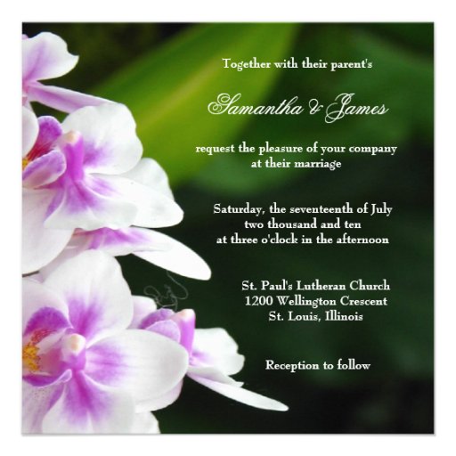 Lovely Orchid Wedding Invitation