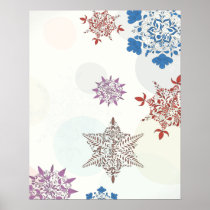 lovely ornate christmas snowflakes art print