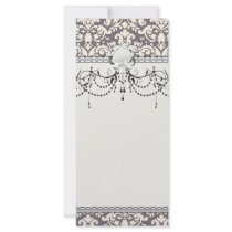 lovely ornate ivory on grey taupe damask rack card