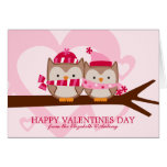 Lovely Owl Couple Valentines Day Greeting Cards