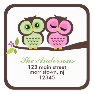Lovely Owls Address Labels sticker